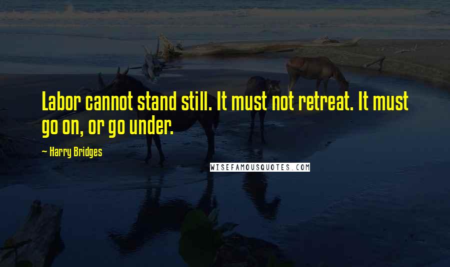 Harry Bridges Quotes: Labor cannot stand still. It must not retreat. It must go on, or go under.