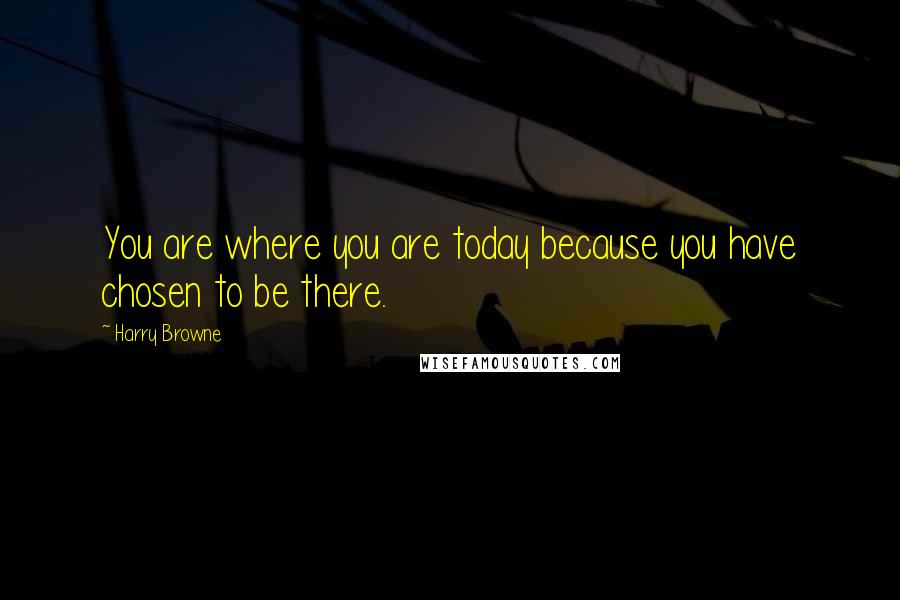 Harry Browne Quotes: You are where you are today because you have chosen to be there.