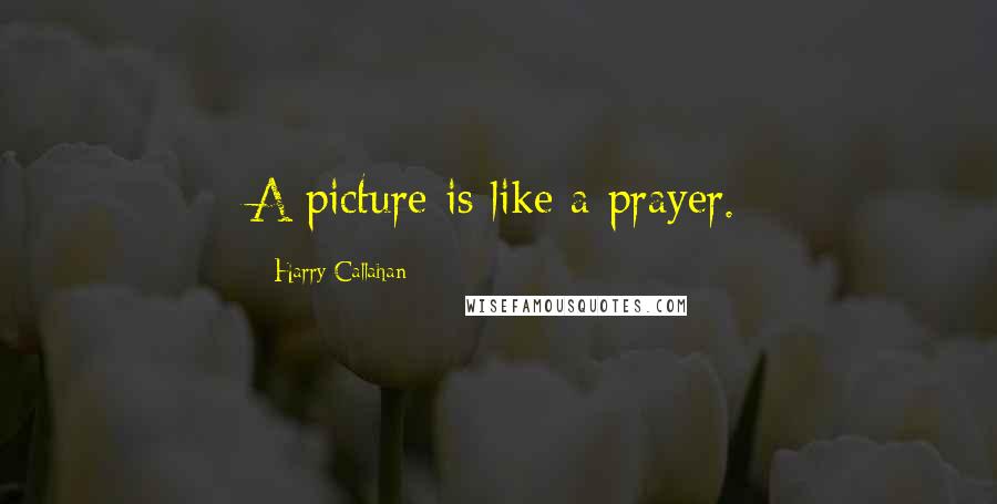 Harry Callahan Quotes: A picture is like a prayer.