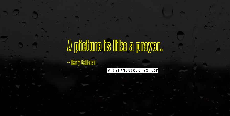 Harry Callahan Quotes: A picture is like a prayer.