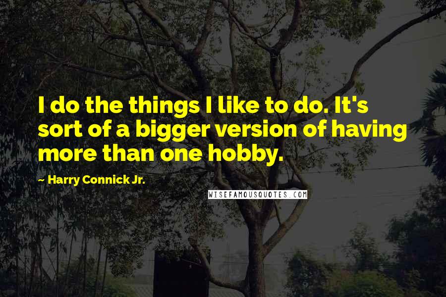 Harry Connick Jr. Quotes: I do the things I like to do. It's sort of a bigger version of having more than one hobby.