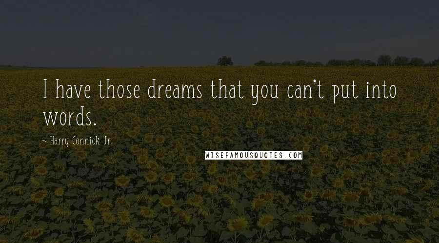 Harry Connick Jr. Quotes: I have those dreams that you can't put into words.