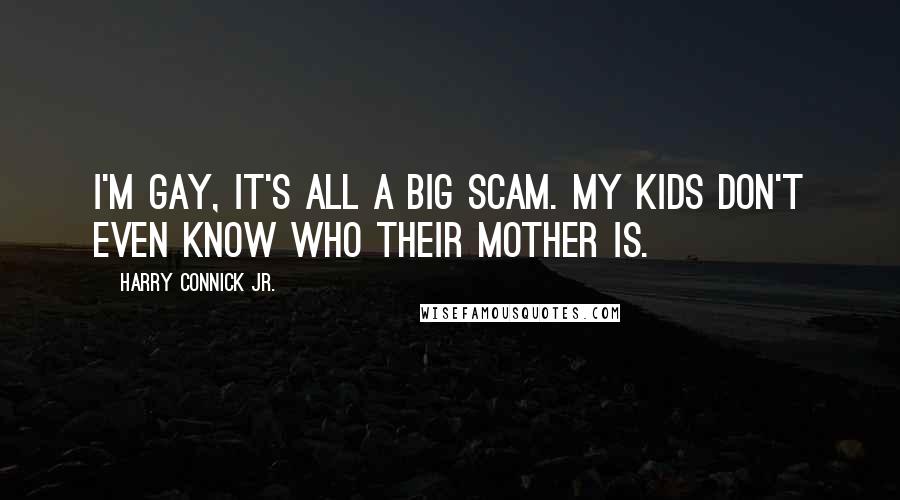 Harry Connick Jr. Quotes: I'm gay, it's all a big scam. My kids don't even know who their mother is.