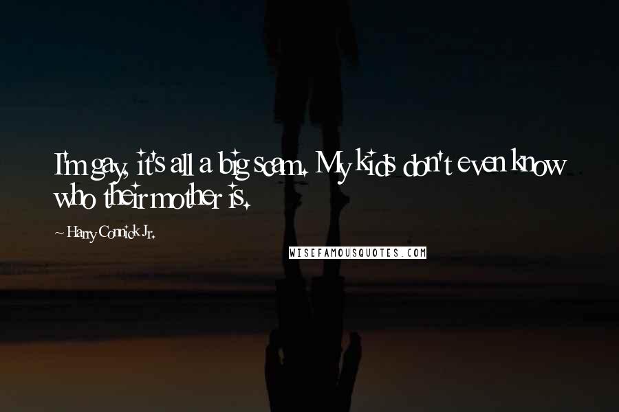 Harry Connick Jr. Quotes: I'm gay, it's all a big scam. My kids don't even know who their mother is.