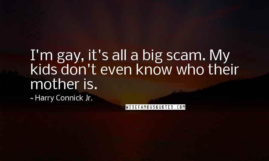 Harry Connick Jr. Quotes: I'm gay, it's all a big scam. My kids don't even know who their mother is.