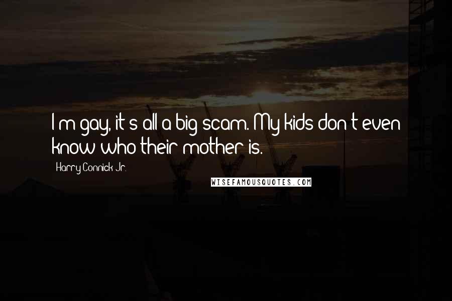 Harry Connick Jr. Quotes: I'm gay, it's all a big scam. My kids don't even know who their mother is.