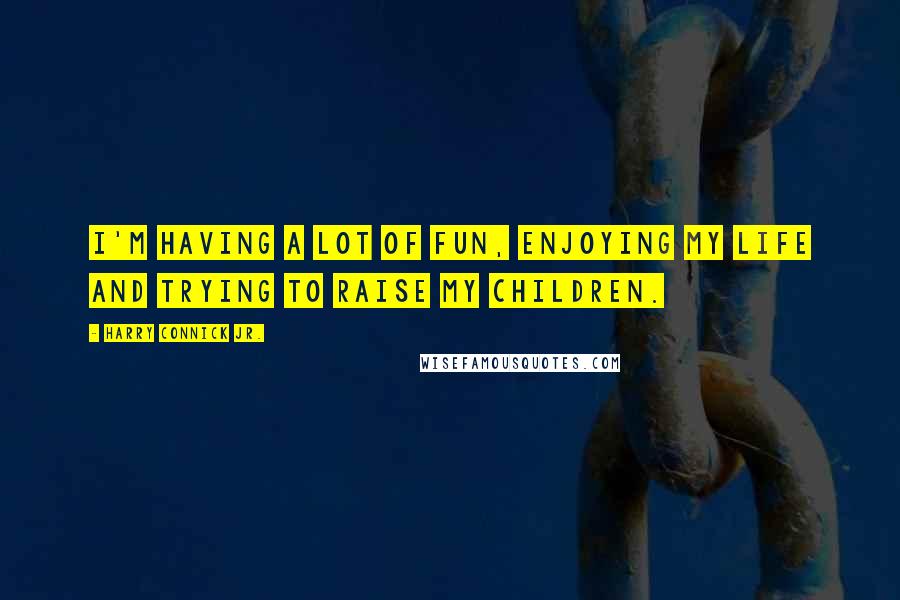 Harry Connick Jr. Quotes: I'm having a lot of fun, enjoying my life and trying to raise my children.