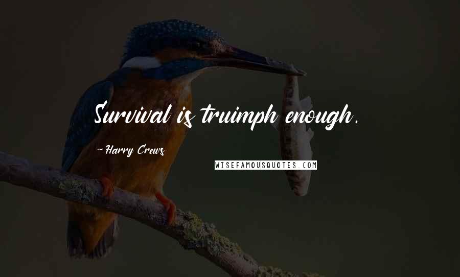 Harry Crews Quotes: Survival is truimph enough.