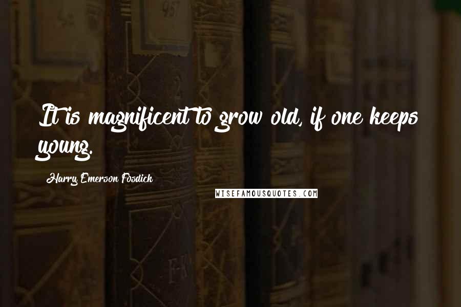 Harry Emerson Fosdick Quotes: It is magnificent to grow old, if one keeps young.