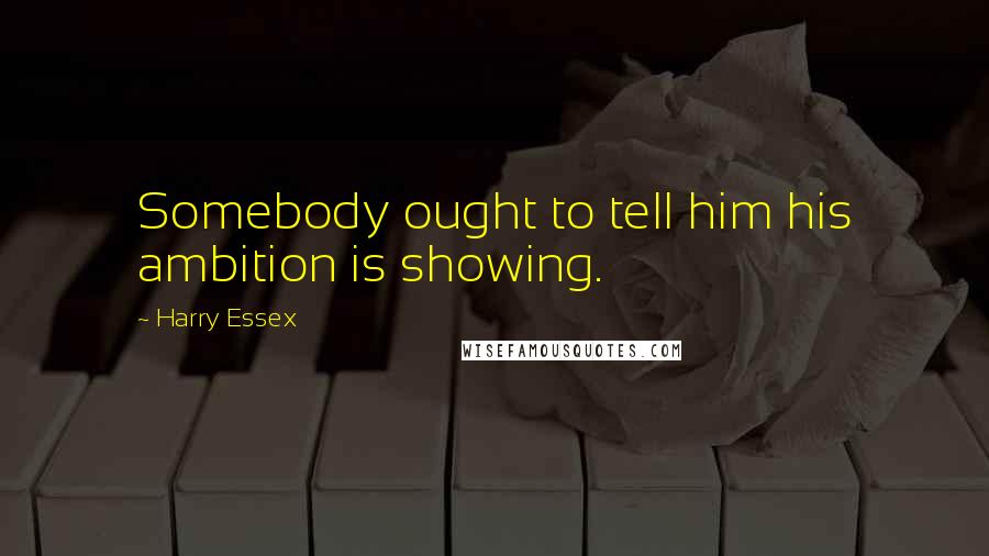 Harry Essex Quotes: Somebody ought to tell him his ambition is showing.