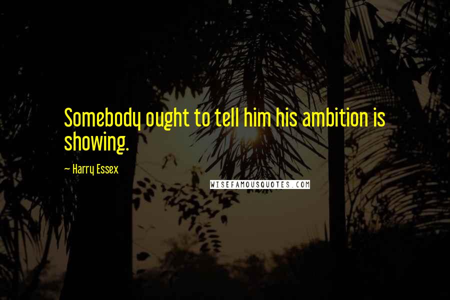 Harry Essex Quotes: Somebody ought to tell him his ambition is showing.