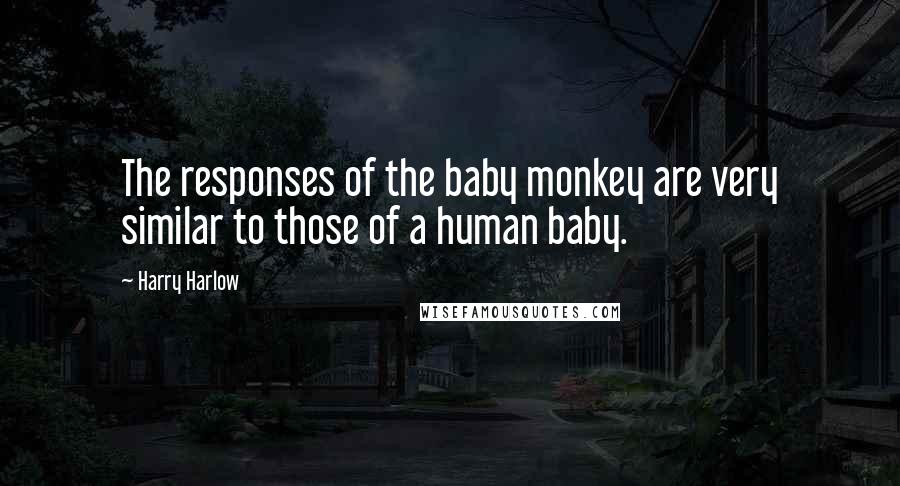 Harry Harlow Quotes: The responses of the baby monkey are very similar to those of a human baby.