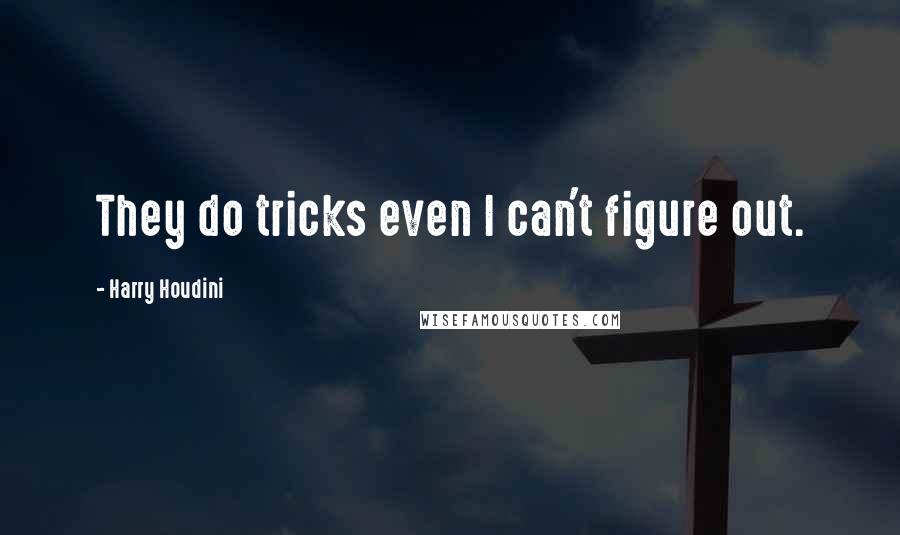 Harry Houdini Quotes: They do tricks even I can't figure out.