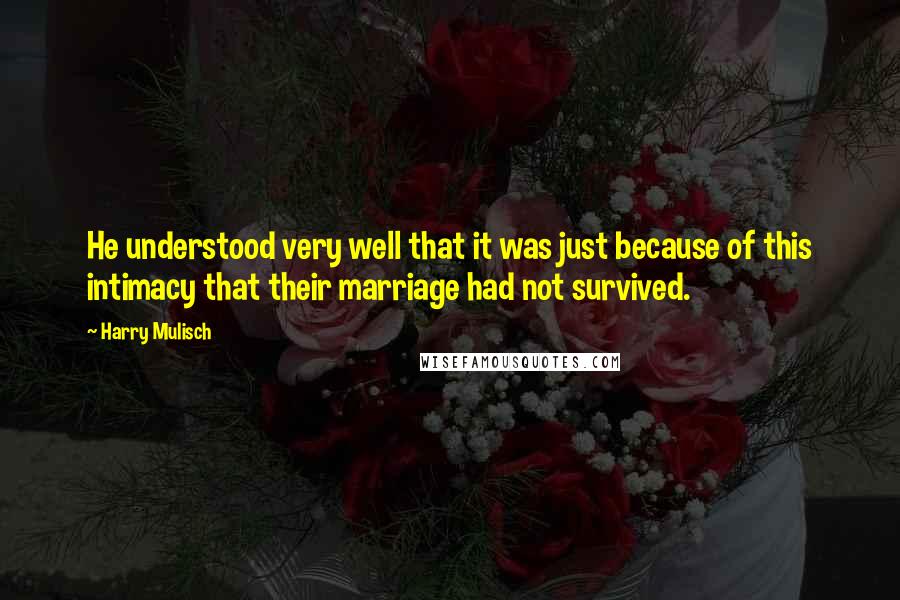Harry Mulisch Quotes: He understood very well that it was just because of this intimacy that their marriage had not survived.