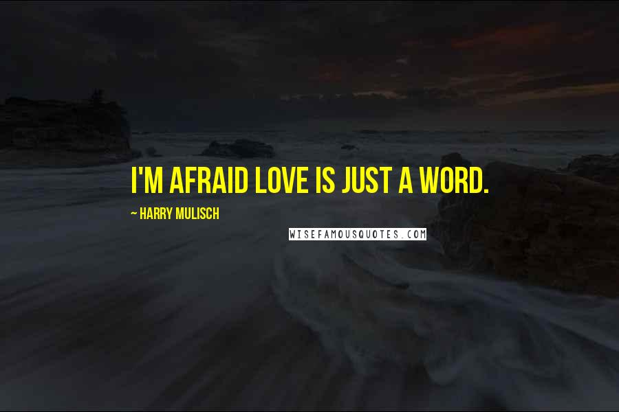 Harry Mulisch Quotes: I'm afraid love is just a word.