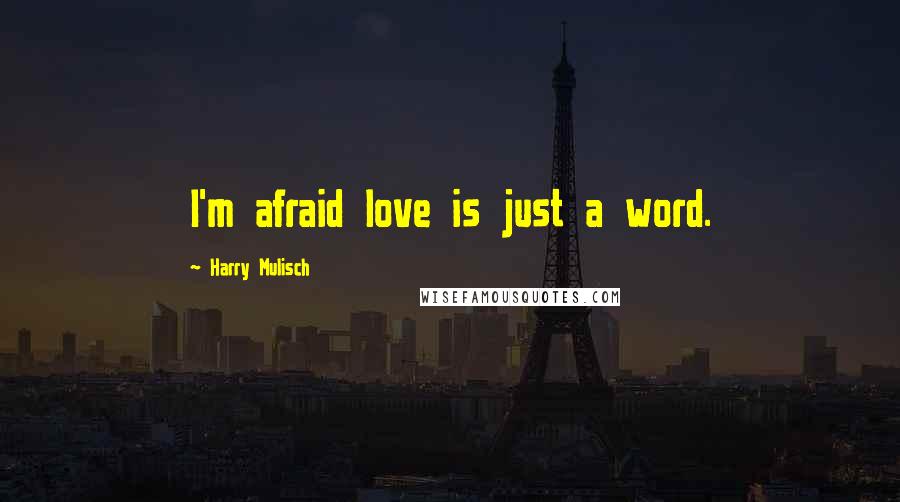 Harry Mulisch Quotes: I'm afraid love is just a word.