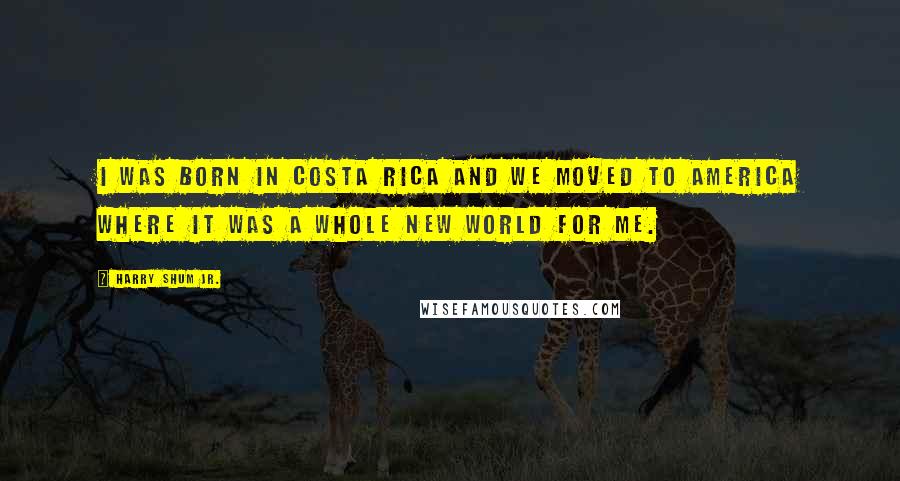 Harry Shum Jr. Quotes: I was born in Costa Rica and we moved to America where it was a whole new world for me.