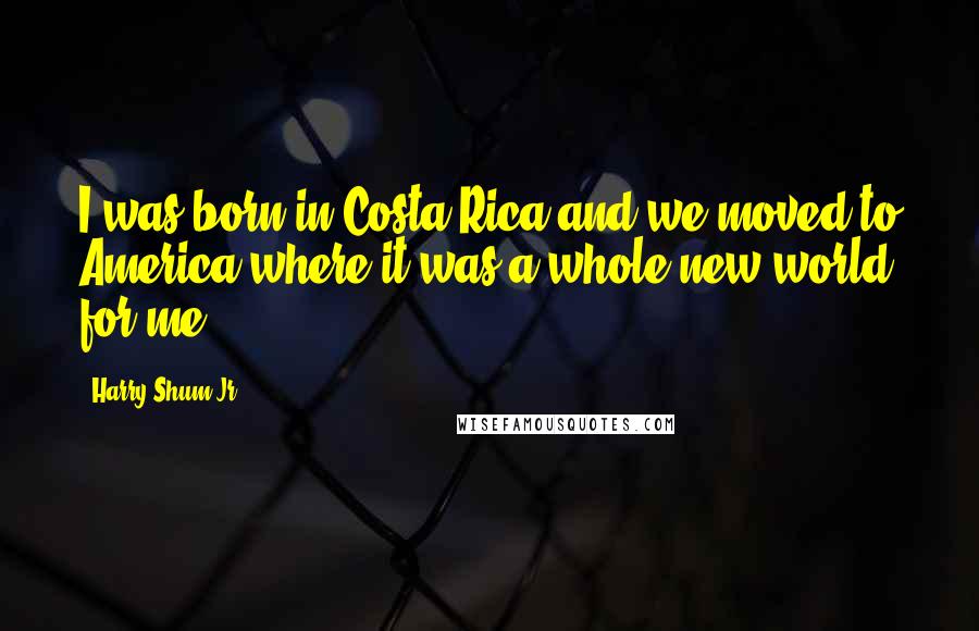 Harry Shum Jr. Quotes: I was born in Costa Rica and we moved to America where it was a whole new world for me.