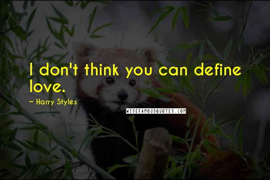 Harry Styles Quotes: I don't think you can define love.