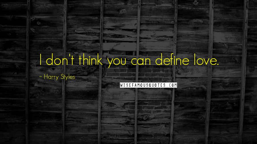 Harry Styles Quotes: I don't think you can define love.