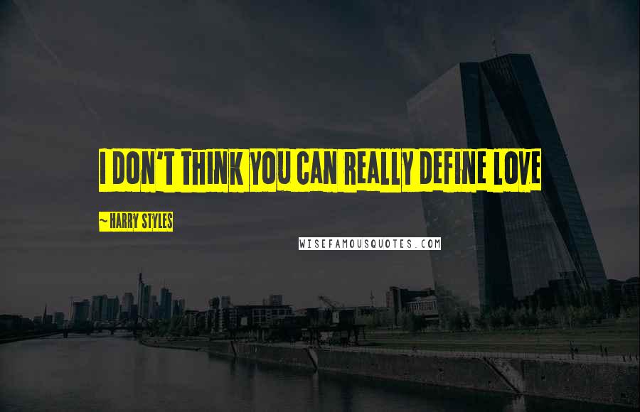 Harry Styles Quotes: I don't think you can really define love