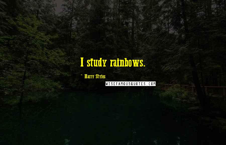 Harry Styles Quotes: I study rainbows.