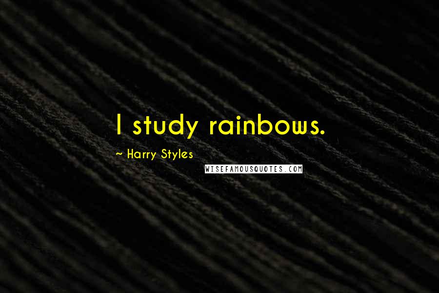 Harry Styles Quotes: I study rainbows.