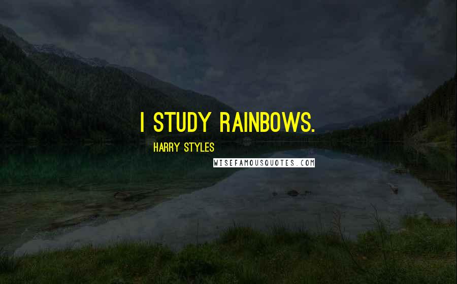 Harry Styles Quotes: I study rainbows.