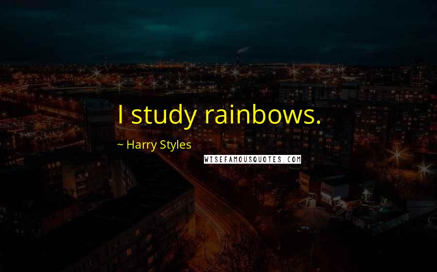 Harry Styles Quotes: I study rainbows.