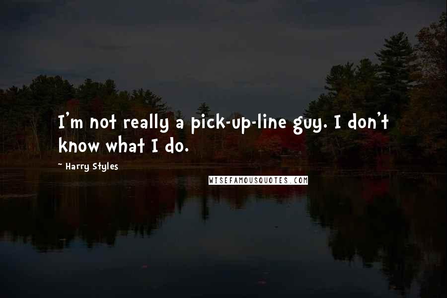 Harry Styles Quotes: I'm not really a pick-up-line guy. I don't know what I do.