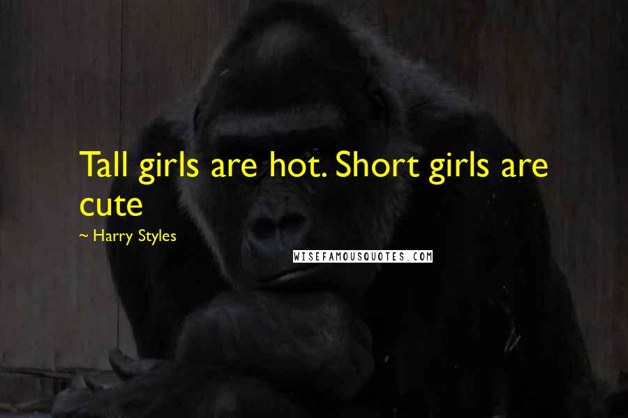 Harry Styles Quotes: Tall girls are hot. Short girls are cute