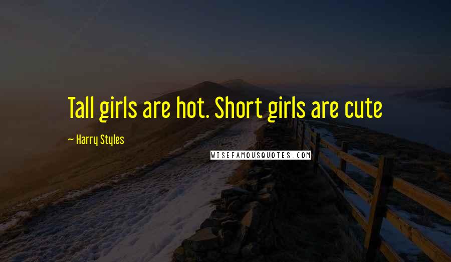 Harry Styles Quotes: Tall girls are hot. Short girls are cute