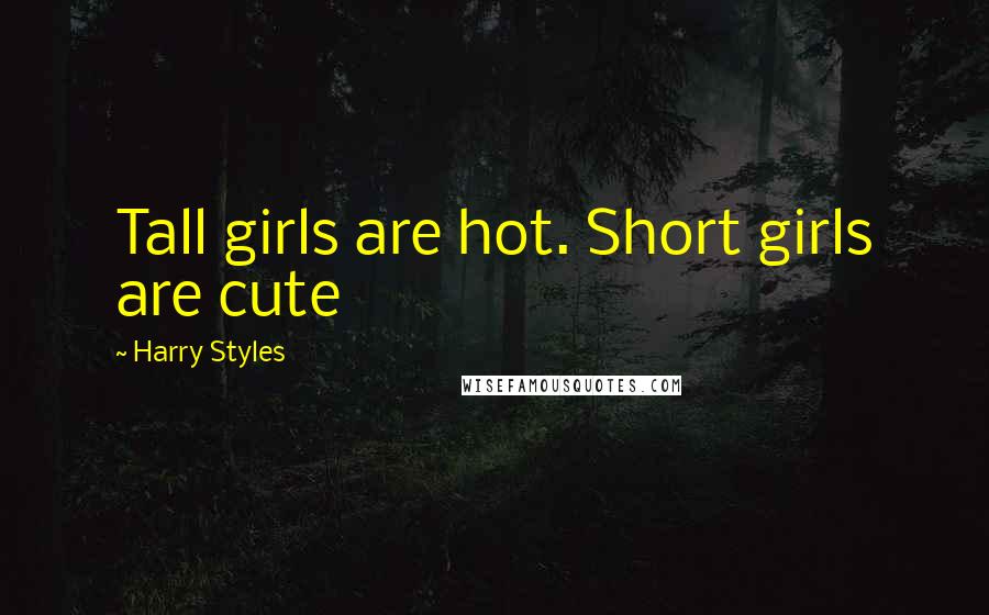 Harry Styles Quotes: Tall girls are hot. Short girls are cute