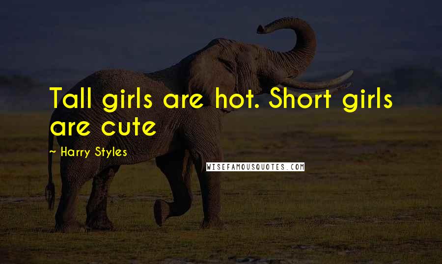 Harry Styles Quotes: Tall girls are hot. Short girls are cute