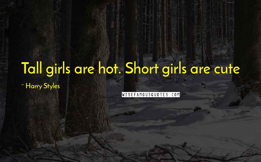 Harry Styles Quotes: Tall girls are hot. Short girls are cute