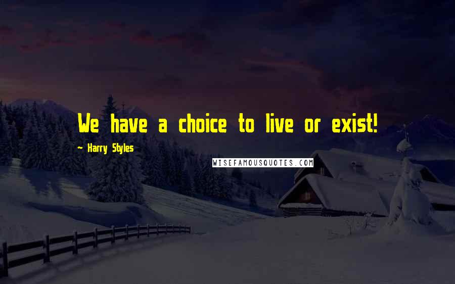 Harry Styles Quotes: We have a choice to live or exist!