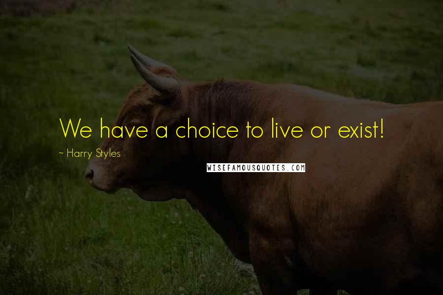 Harry Styles Quotes: We have a choice to live or exist!