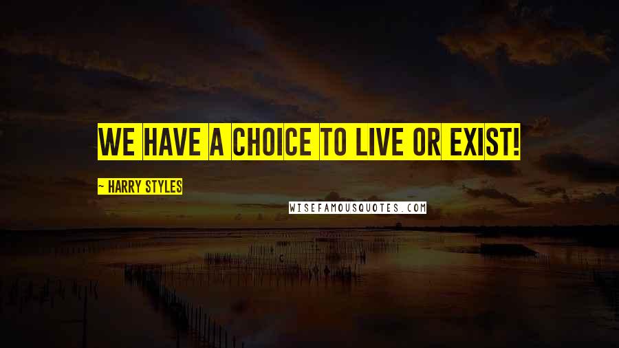 Harry Styles Quotes: We have a choice to live or exist!