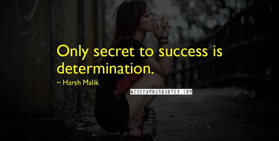 Harsh Malik Quotes: Only secret to success is determination.