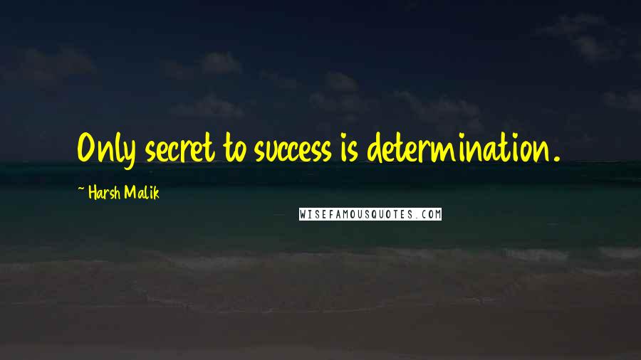 Harsh Malik Quotes: Only secret to success is determination.