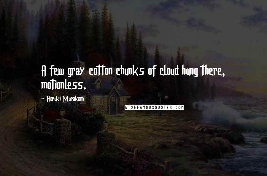 Haruki Murakami Quotes: A few gray cotton chunks of cloud hung there, motionless.