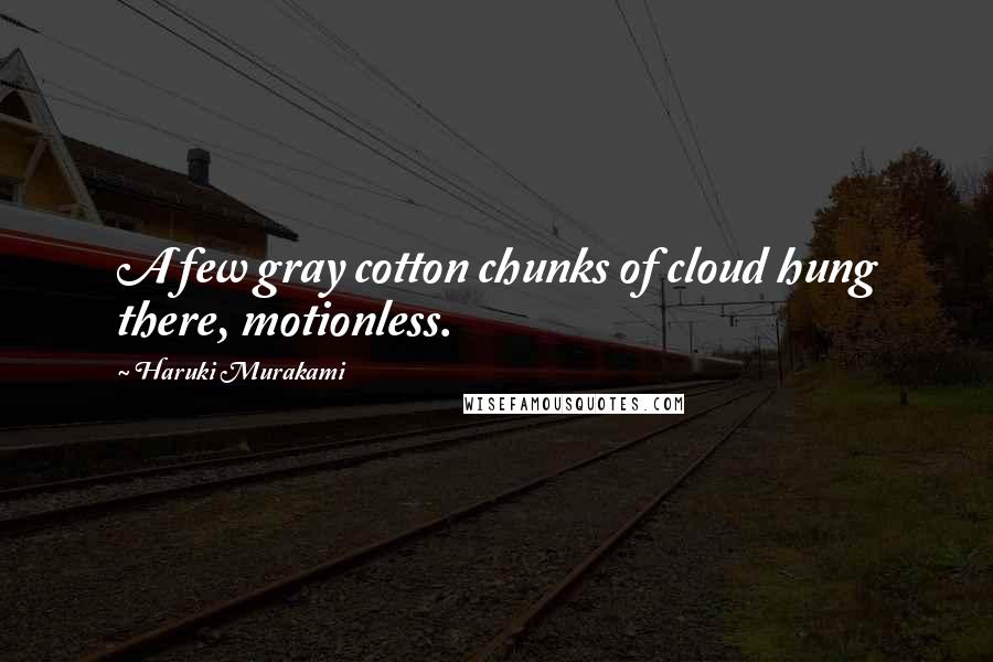 Haruki Murakami Quotes: A few gray cotton chunks of cloud hung there, motionless.