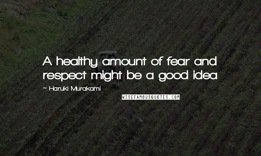 Haruki Murakami Quotes: A healthy amount of fear and respect might be a good idea