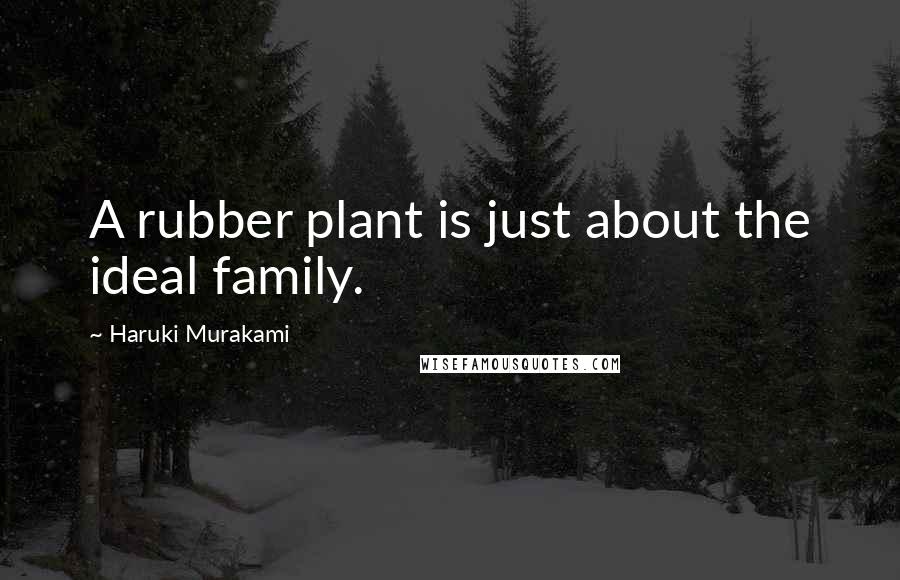Haruki Murakami Quotes: A rubber plant is just about the ideal family.