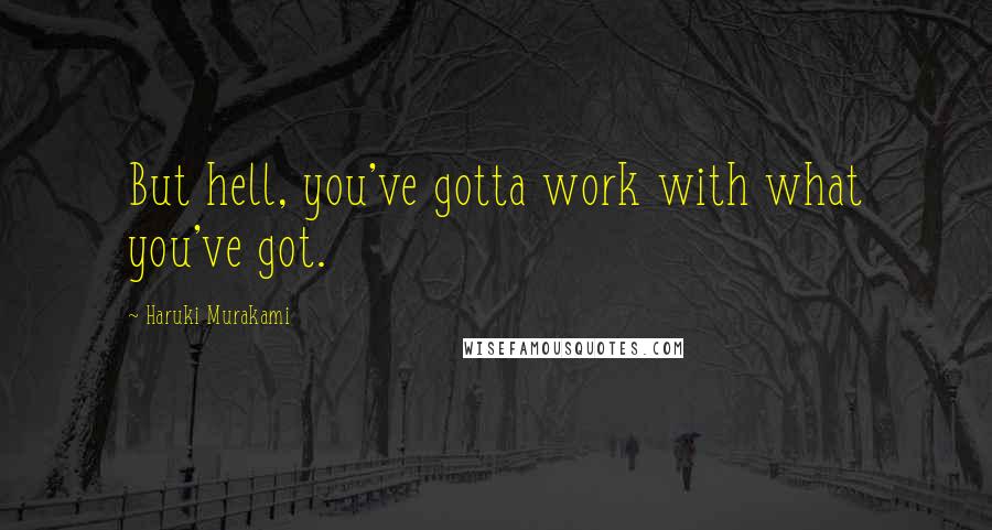 Haruki Murakami Quotes: But hell, you've gotta work with what you've got.