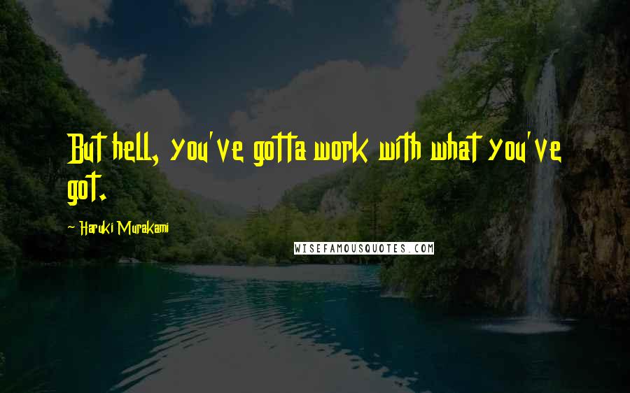 Haruki Murakami Quotes: But hell, you've gotta work with what you've got.