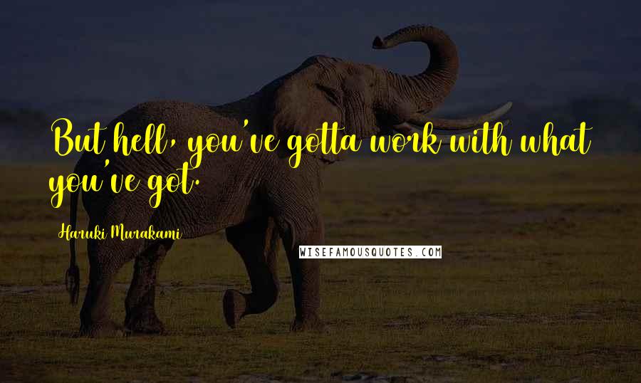 Haruki Murakami Quotes: But hell, you've gotta work with what you've got.