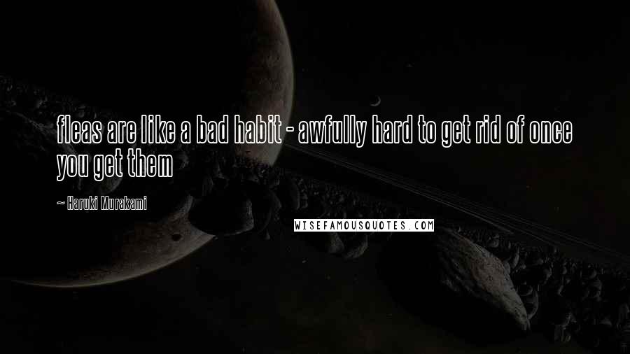 Haruki Murakami Quotes: fleas are like a bad habit - awfully hard to get rid of once you get them