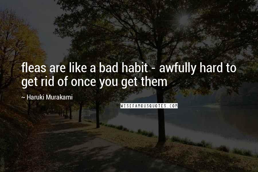 Haruki Murakami Quotes: fleas are like a bad habit - awfully hard to get rid of once you get them