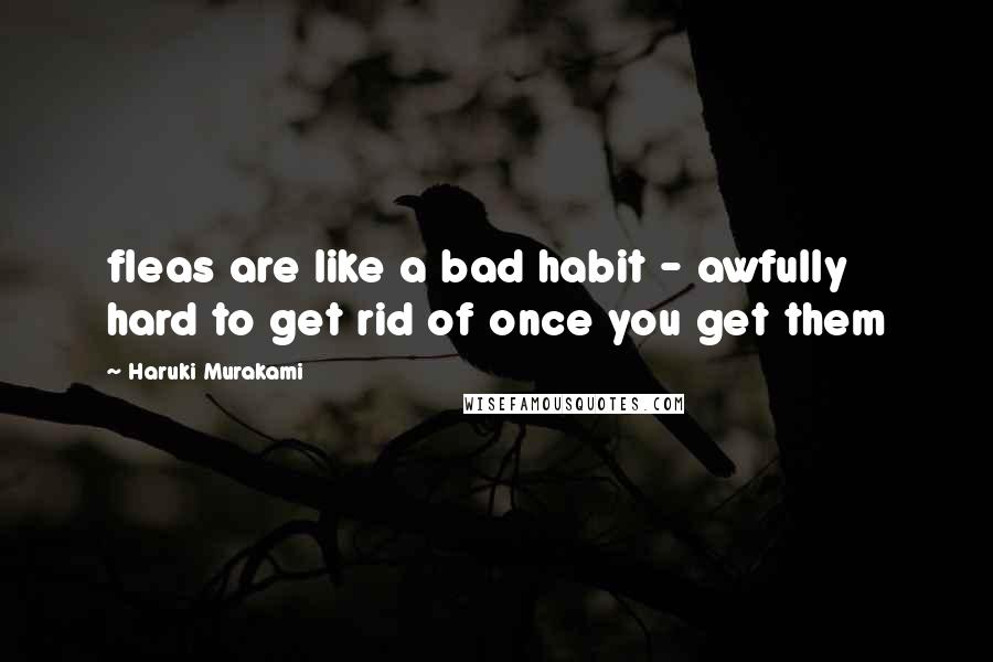Haruki Murakami Quotes: fleas are like a bad habit - awfully hard to get rid of once you get them